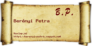 Berényi Petra névjegykártya