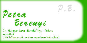 petra berenyi business card